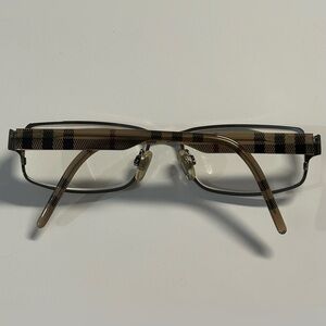 BURBERRY B1195 unisex regtangular full rim plaid nova check glasses. 55[]16, 140